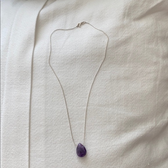 Silver Necklace with Amethyst - Picture 8 of 9